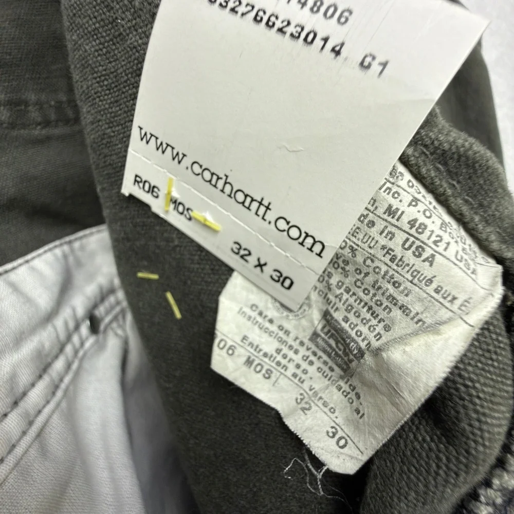 Carhartt Sandstone Bib Overall Double Knee Men 32X30 R06 MOS Green NWT NOS